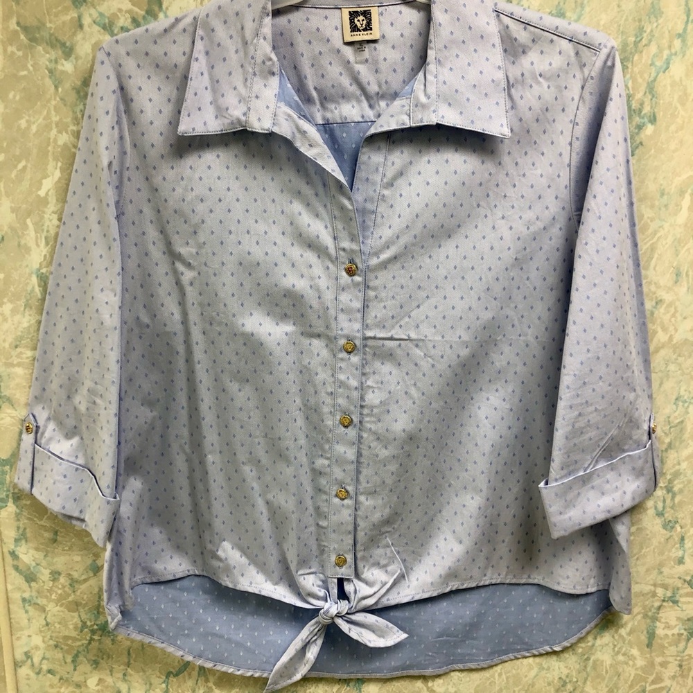 Anne Klein Blouse With Gold Accents